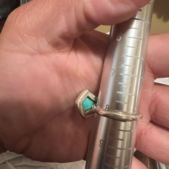 Sterling Silver 925 Women’s BARSE Turquoise Ring Sz 8 Bow Bar Shape 6g - Picture 3 of 5